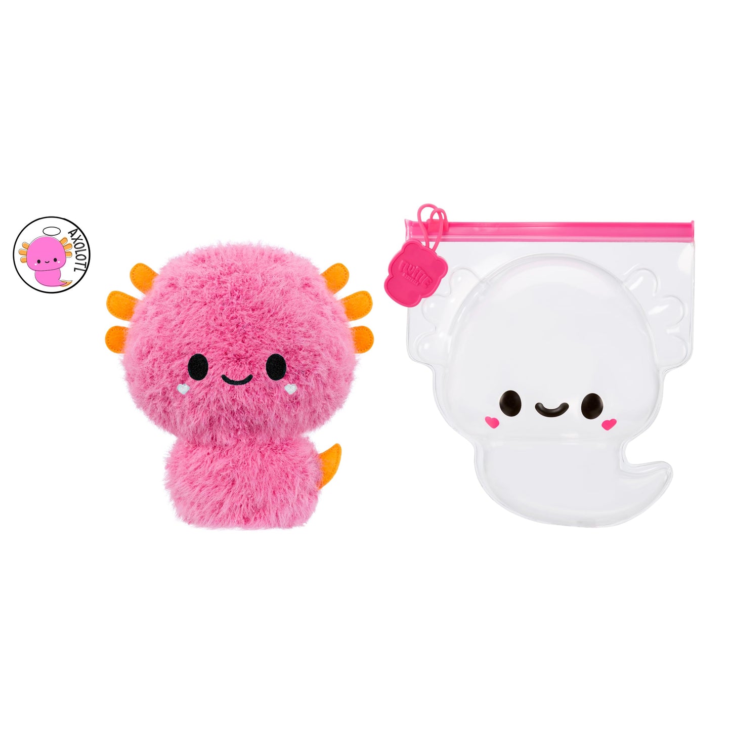 Fluffie Stuffiez Axolotl Small Collectible Feature Plush - Surprise Reveal Unboxing With Huggable Asmr Fidget Diy Fur Pulling, Ultra Soft Fluff