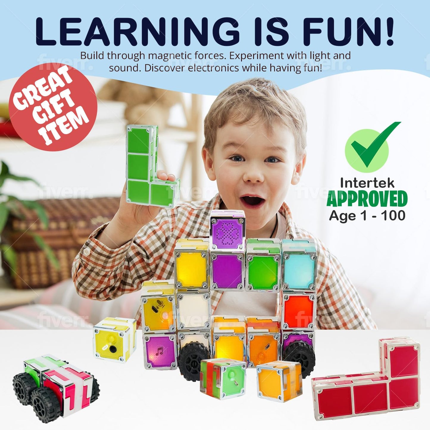 TACTBIT 12 : Prepare Your Child for The AI Revolution The Worlds First Magnetic Electronic STEAM Cubes That Ignite Creativity,
