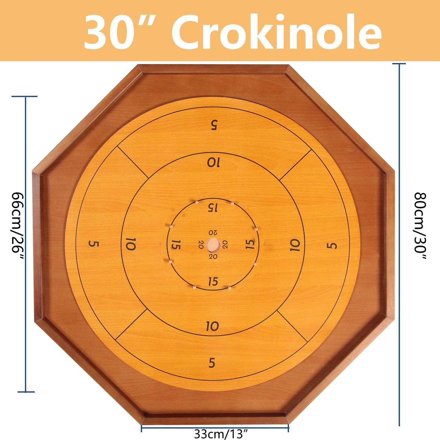 Tournament Crokinole And Checkers, 30-Inch Official Crokinole Board Game With 26' Playing Surface, Canadian Heritage Tabletop Game For Two Players, Dexterity Krokinole Games For Families And Friends
