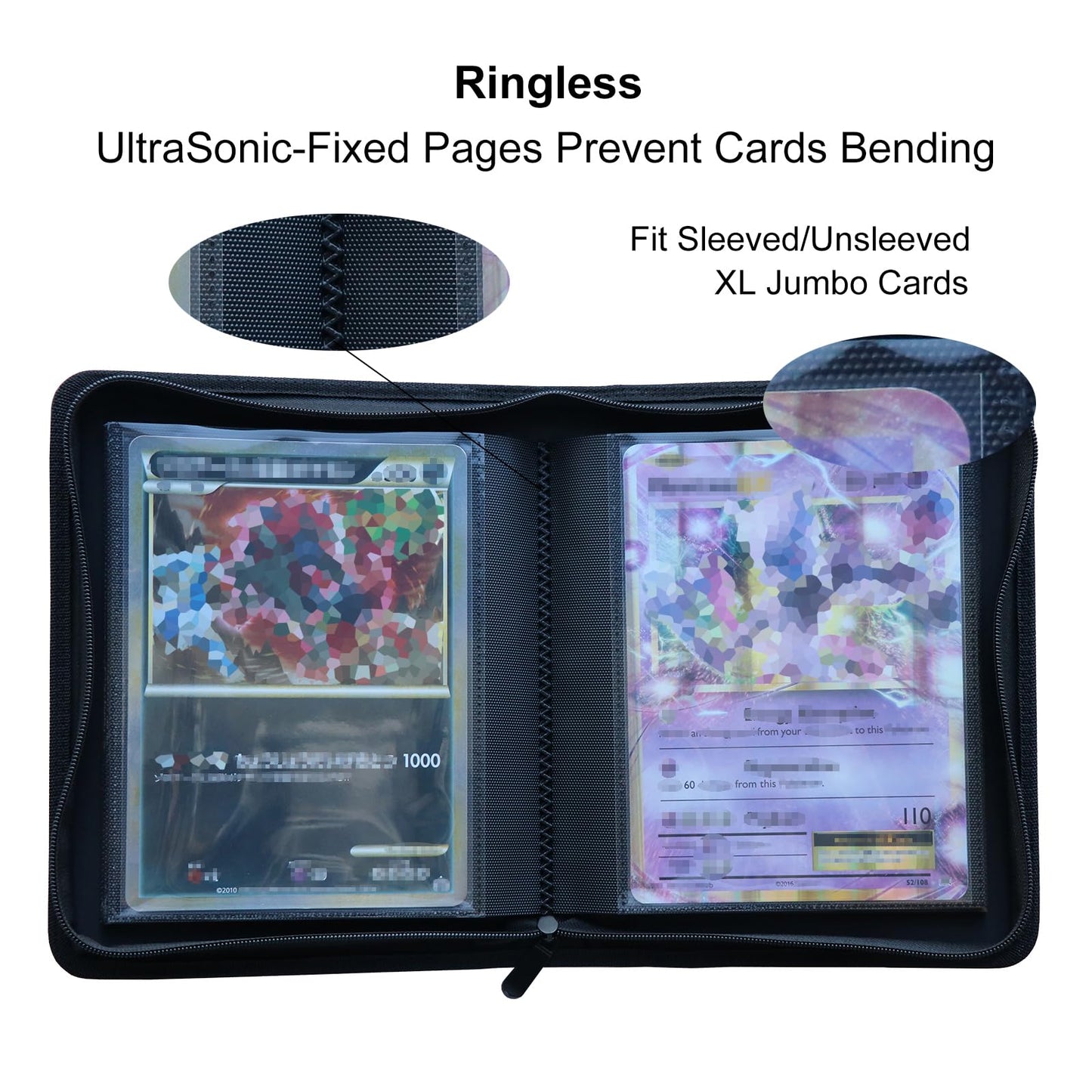Rayvol Jumbo Card Binder Size Xl, Fits 80 Xl Jumbo Cards -Includes 80 Sized Xl Penny Sleeves, Ringless Jumbo Card Binder For Ove