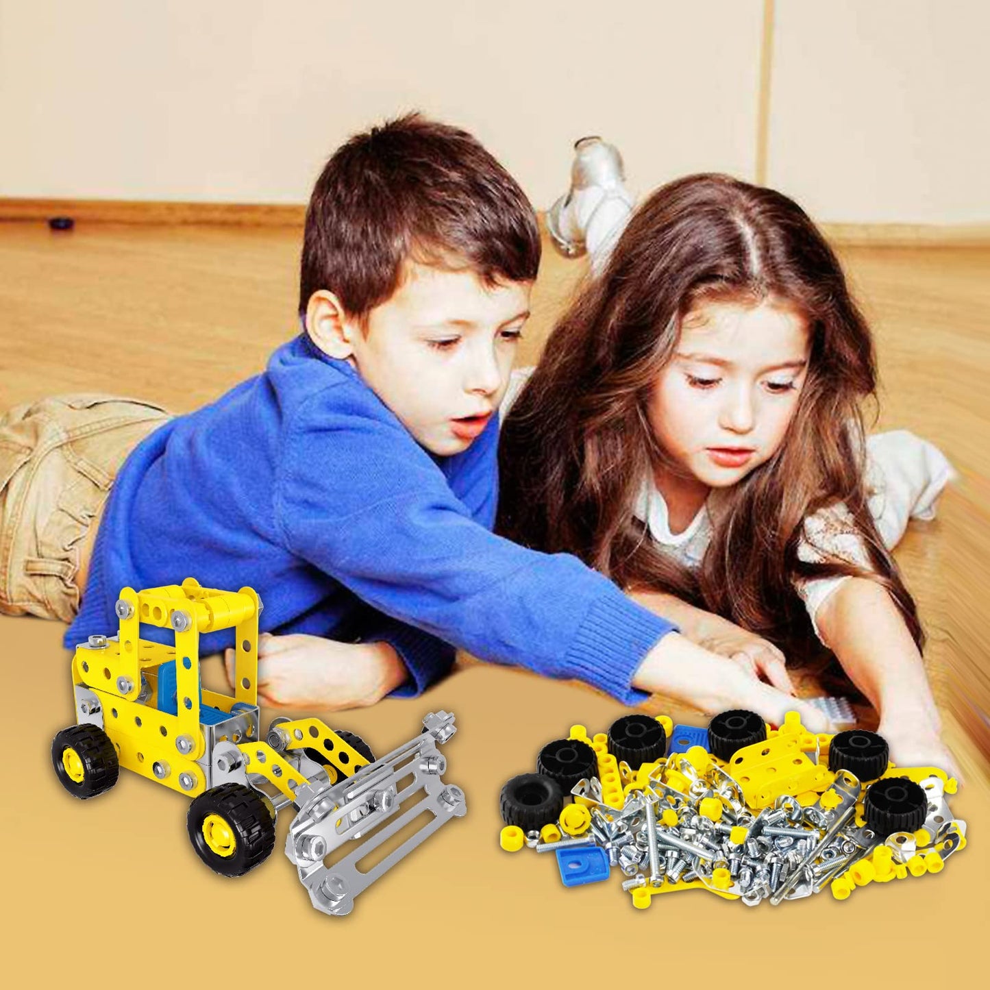 Ferthor Fun 7 in 1 STEM Toys Erector Set for Boys Age 8-12 Learning Engineering Kids Building Blocks Model Kits Metal Construction Toys for Kids 8 9 10 11 12+ Year Old(180PCS No Motor)