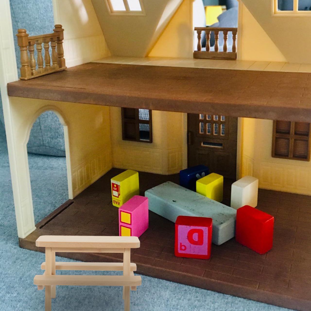 Toyandona Miniature Picnic Table Model Wooden Dollhouse Furniture For Decorations