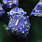 Mjdiceok Dnd Metal Dice Vine Leaf Set - 7 Role Playing Polyhedral D&D Solid Dungeons And Dragons Dice (Silver Blue)