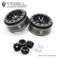 Treal 1.0 Beadlock Wheels 12 Spokes Classic Rims (4P) For Scx24 Ax24 Fcx24 Trx4M 1/24 1/18 Crawler Car-Type I(Black)