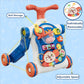 Qdragon 5 In 1 Push Walkers For Baby Boys, Toddler Learning To Walk, Sit To Stand Walker, Early Learning Push Toy For Infant 12+ Months, Navy Blue