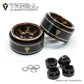TREAL SCX24 Wheels 1.0 Beadlock Wheels (4P) Scale-Look Concave Six Spoke Rim Crawler Wheels for Axial SCX24 -Type D (Bronze)