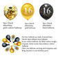 Jonhamwelbor Sweet 16Th Birthday Balloons Gold And Black Party Decorations 15 Pack 12 Inch Latex And Confetti Balloon Printed Wi