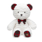 Baby Starters Plush Teddy Bear with Holiday Plaid Details, White with Red Plaid, 10 inch Sitting