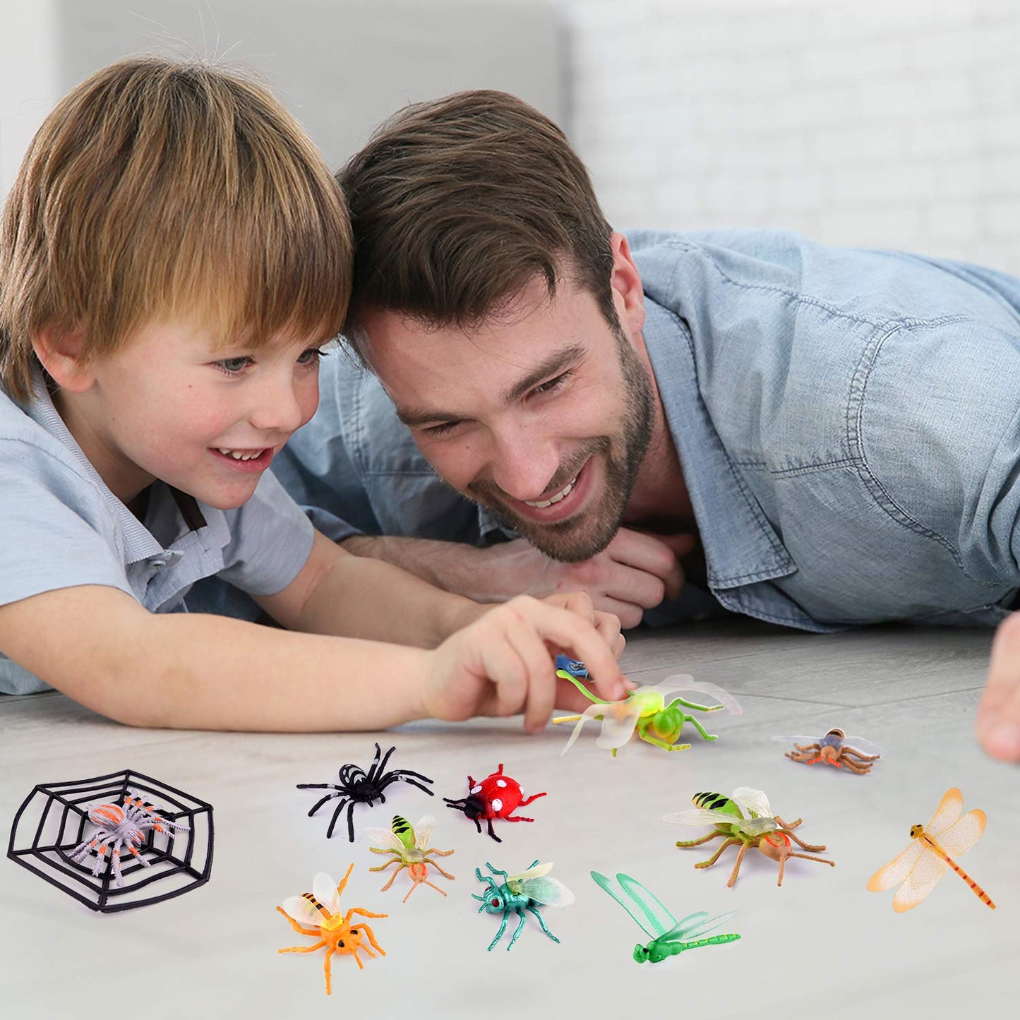 Tuparka 49 Pcs Plastic Insect Figure Toys Assorted,Lifelike Insects Model Gag Toys For Children Favors School Educational, Party