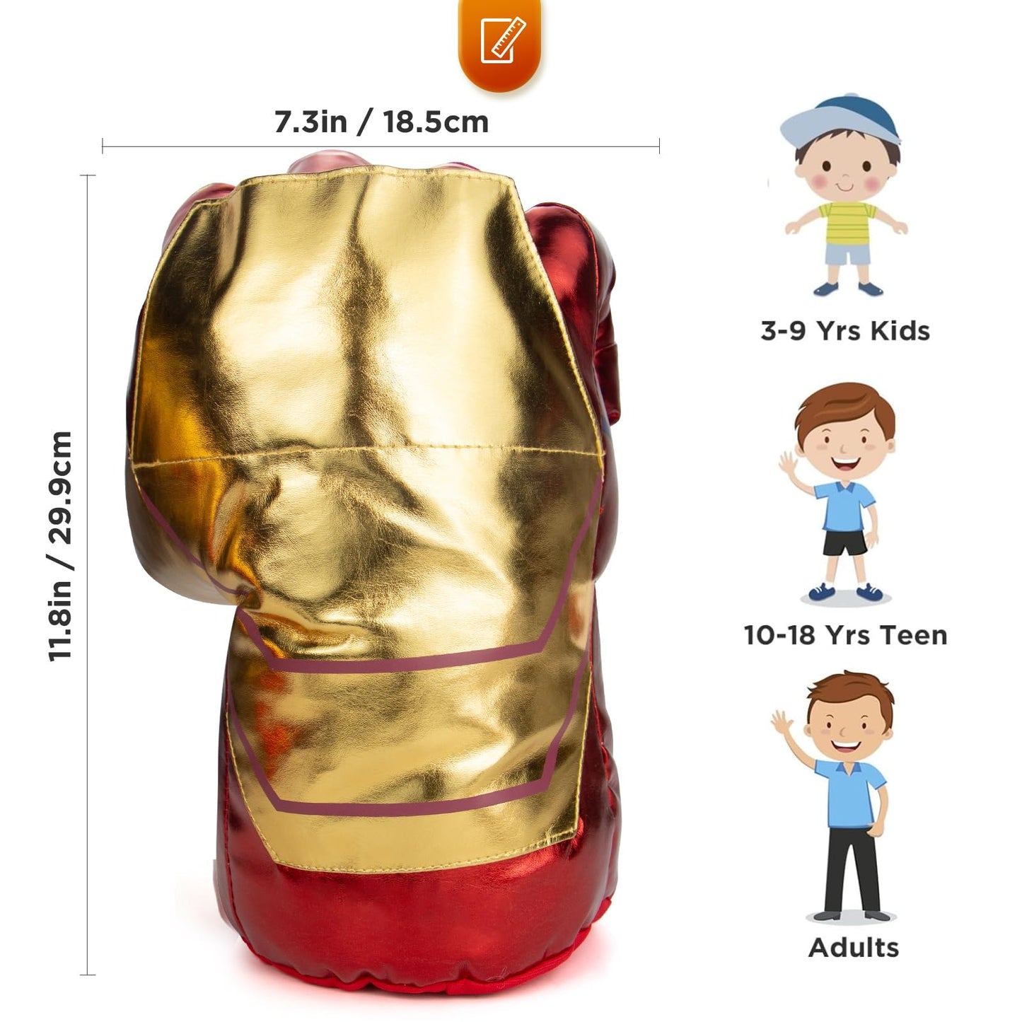 Kids Superhero Gloves,Superhero Hands Kids Soft Plush Cosplay For Boy Girl Christmas Halloween Birthday Gift (Golden)
