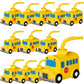 Tanlade 12 Set School Bus Cups with Straws, Plastic Vehicle Bus Shape Cup Bulk First Day of School Birthday Party Favor for Car 