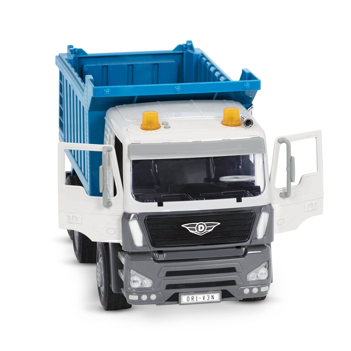 Driven by Battat Large Toy Dump Truck for Kids, 1:16 Scale, Multi Color, Lights & Sounds, Movable Parts, Ages 3+ - Toy Construction Vehicle