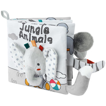 Vicloon Cloth Books, 3D Touch Feel High Contrast Cloth Book, Baby Books Toys For Baby 0-12 Months, Soft Baby Books Touch And Feel Crinkle For Infants Toddler Gifts Toy(Elephant)