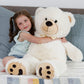 Lotfancy Valentines Day Gifts For Boyfriend, Girlfriend, 3 Feet Giant Teddy Bear Stuffed Animal, 36 Inch Large Bear Plush Toy With Footprints For Birthday, Anniversary, Christmas