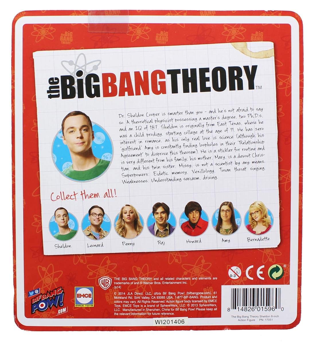 Big Bang Theory Sheldon Green Lantern T-Shirt 8-Inch Figure