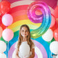 KatchOn, Rainbow Number 9 Balloon - 40 Inch | Foil 9 Birthday Balloon for 9th Birthday Decorations | Number Balloons for Anniver