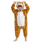 Michley Animal Hooded Romper Kids Flannel Halloween Cosplay Pajamas Costume 3-12T For Autumn Winter, Tiger, 5-6T, Size110