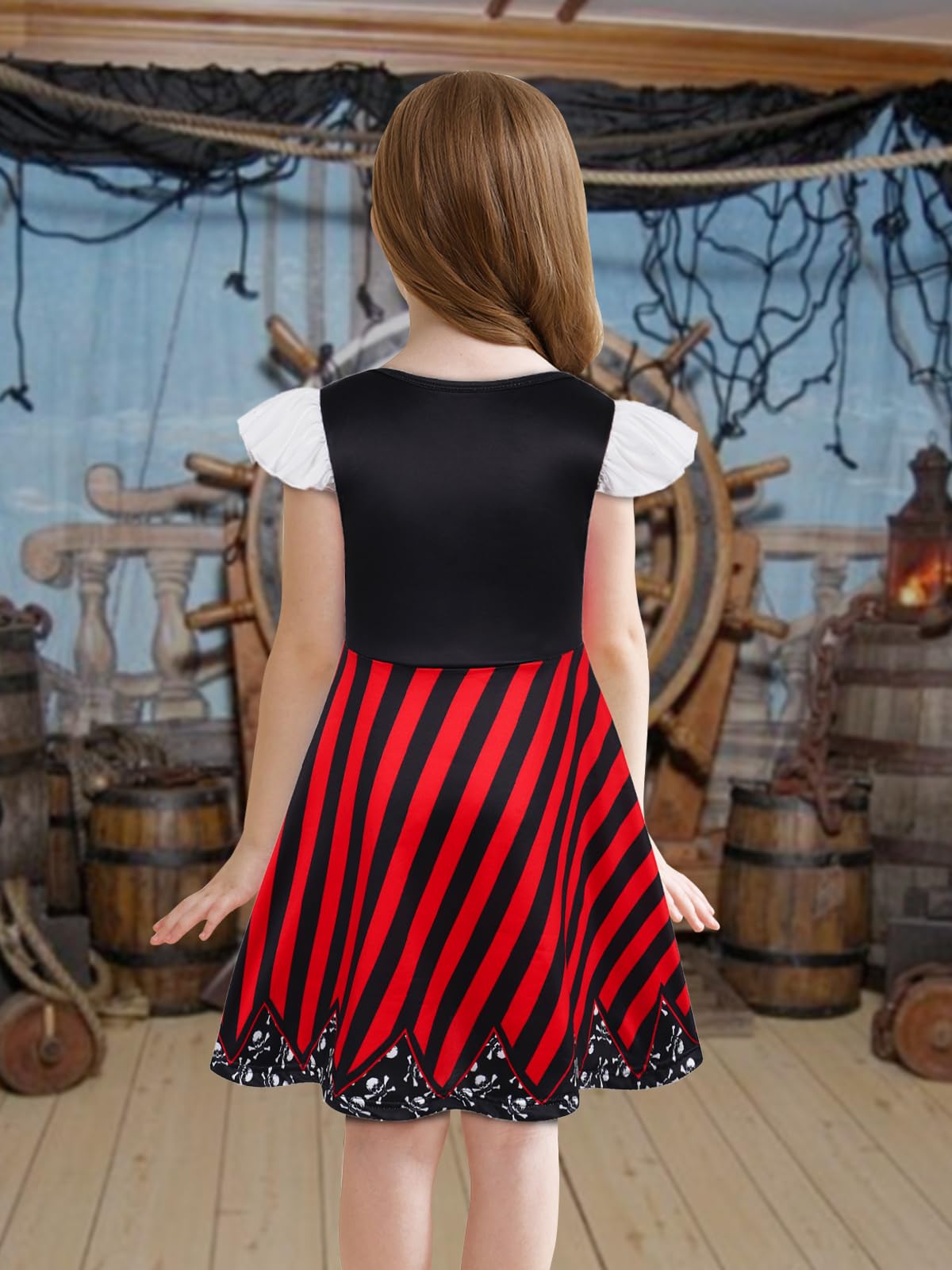 Eledobby Pirate Costume For Girls Pirate Dress Kids Halloween Outfits Buccaneer Dress Birthday Party Cosplay Dresses 3T 4T