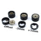 HOBBYSOUL RC 64 * 25mm 1.0 Mud Slingers Tires Soft Sticky Tyres & Heavy 1.0 beadlock Wheels Adjustable Offset Rims for RC Rock C