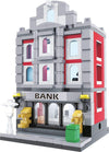 Brick Loot Bank Mini Brick City Set, Toy Building Blocks, Model Kit For Adults & Kids Age 6+, 100% Compatible With Lego & Major Brands, Play Bank Robbery And Other Games, Two Story Bank, 236 Pieces
