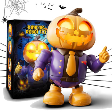 Logth Halloween Themed Toys  Pumpkin Dancing Robot - Plays Spooky Music and Lights Up Eyes  Fun Interactive Sensory Toy for Kids 3-7  Toddler & mature-themed Gifts  Perfect Halloween Party Decoration