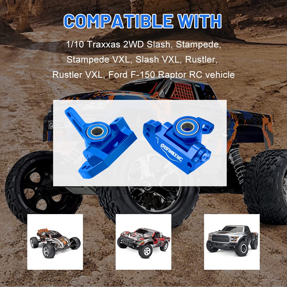OGUNKE RC Aluminum Alloy 2WD Front Caster Block & Steering Blocks (Blue)