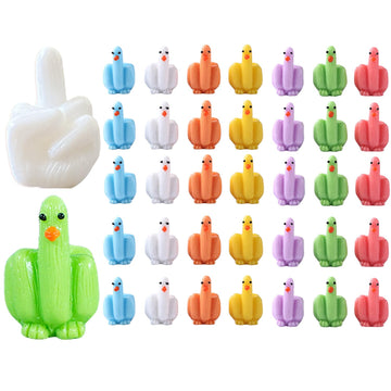 AKV Funny Mini Ducks Colorful Tiny Resin Ducks Figurine Fun Fingers Design Miniature Ducks for Hiding and Seek Prank  Little Ducks to Hide for Dollhouse Office Car Accessories Decor  H 1.06in (35PCS)