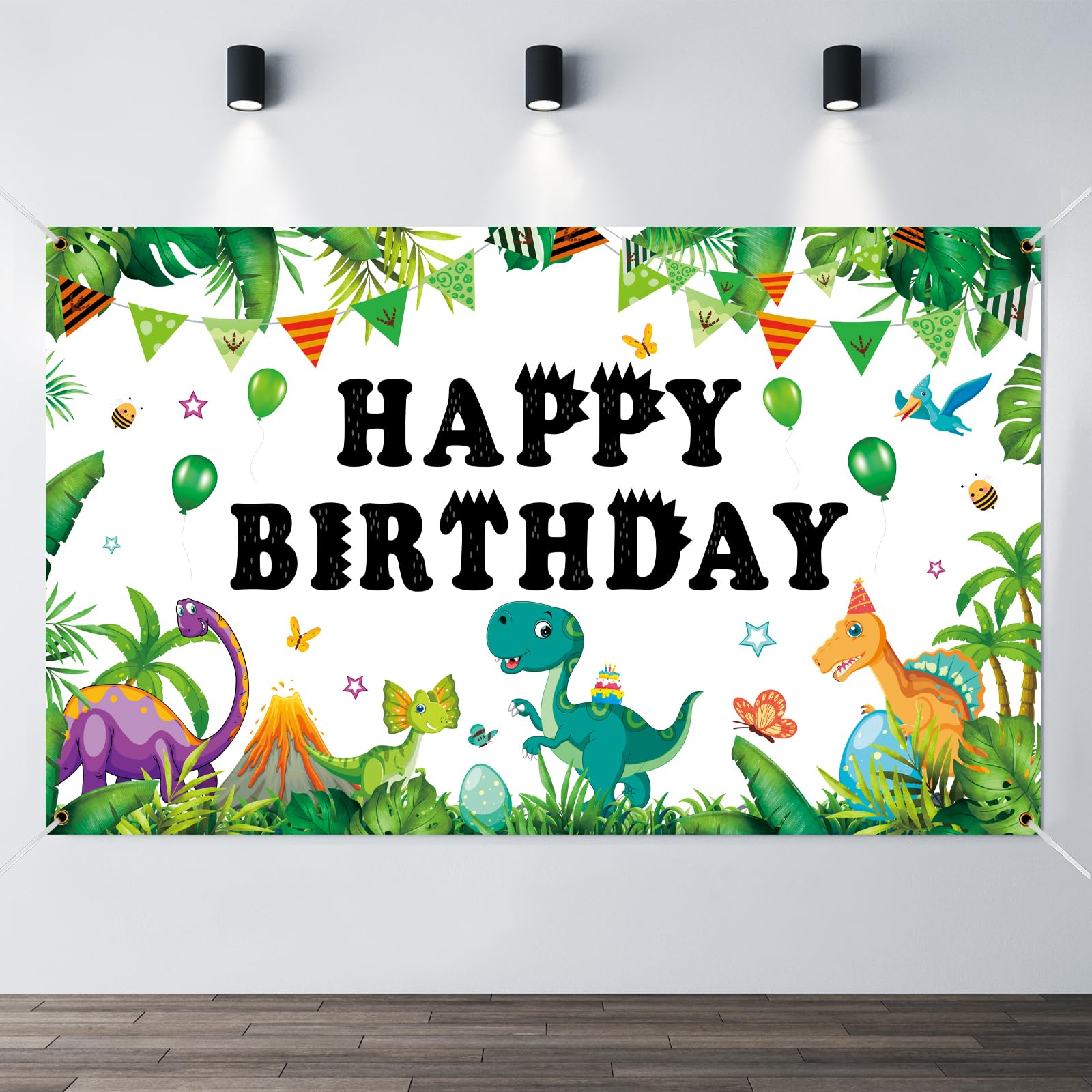 Ayearparty Dinosaur Backdrop for Boys Birthday Dino Themed Party Decorations Scales Photography Photo Studio Booth Banner Kids B