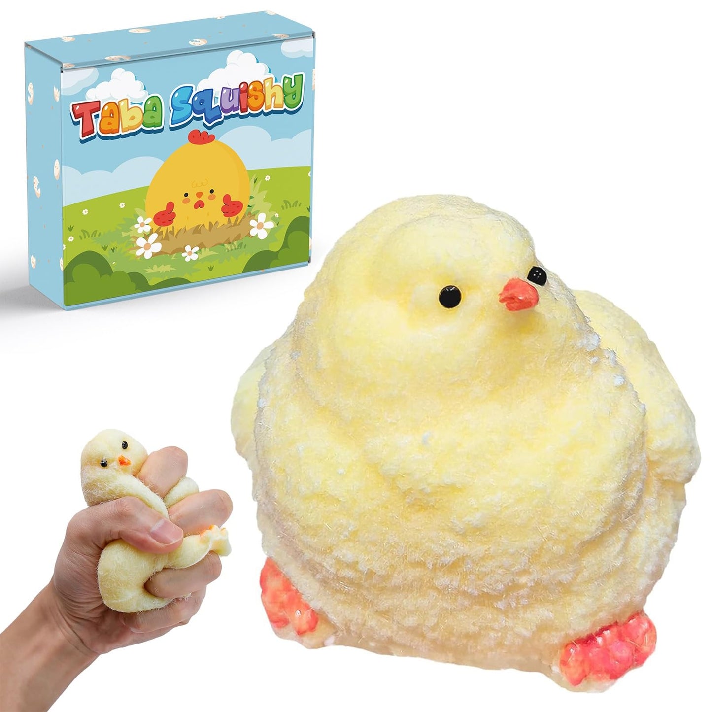 1 Pcs Taba Squishy Chicken Squeeze - Big Cute Squishies with Gift Box - Unique Giant Taba Squishy for Adults Kids, Sticky Toys f