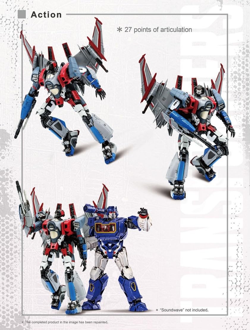 Transformers Bumblebee Starscream Figure Model Kit - Cybertron Aircraft Easy To Assemble 3D Articulated Action Figure Pre Painte