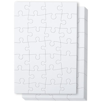 Mr. Pen- Blank Puzzle, 8 Pack, 28 Pieces/Pack, 5.5 X 8.1 Inches, White, Blank Puzzles To Draw On, White Puzzle, All White Puzzle, Blank Puzzle Pieces To Write On, Blank Jigsaw Puzzle Pieces