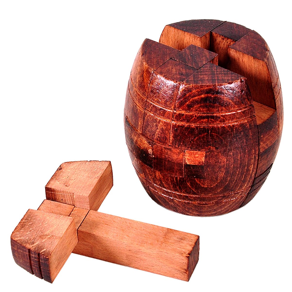 Ahyuan Handmade Powder Barrel Wooden Puzzles For Adults An Interlocking 3D Brain Teaser Puzzles For Adults Hidden Passage Works On A Classic Mechanical Puzzle Concept (Rosewood)