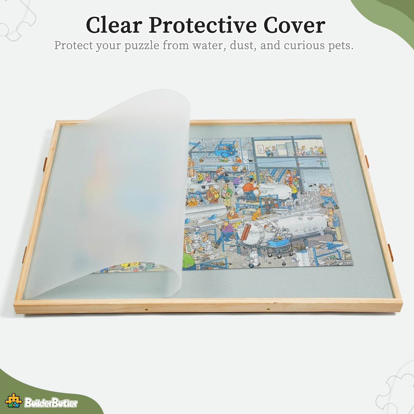 Builderbutler 1500 Pieces 2-In-1 Tilting & Rotating Puzzle Board, Portable Puzzle Table With 4 Drawers Cover,34.25'' X 25.2''