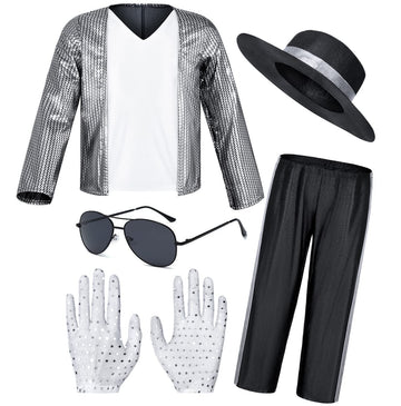 Dance Star Costume For Kids 80S 90S Pop Stage Cosplay Party Halloween Role Play 3-5T White Black