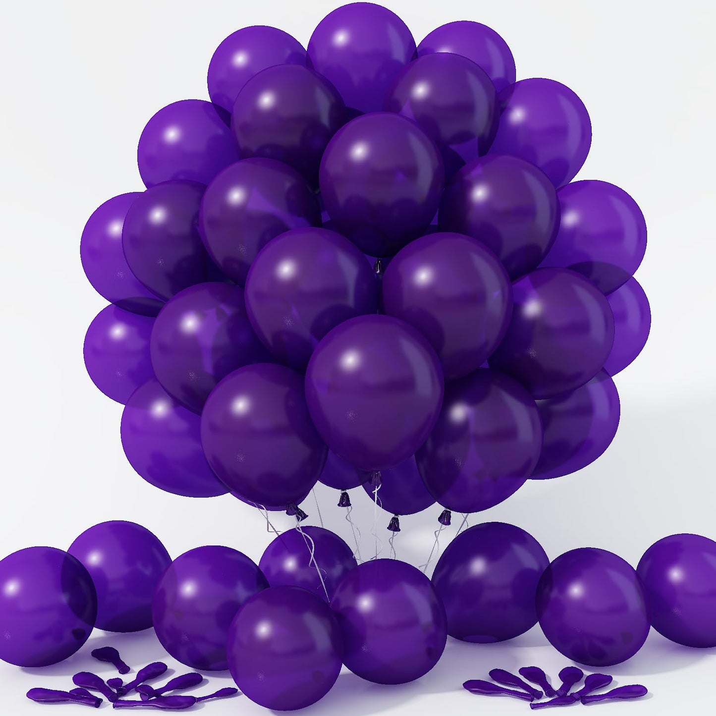 Jobkoo Purple Balloons 12 Inch, 100 Pack Dark Purple Balloon Matte Royal Purple Latex Balloons For Arch Deep Purple Party Helium