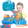AquaArcc Design and Drill Toy for Boys Age 4-8, 351pc Kids Dinosaur Toy Electric Drill with Toolbox for Boys 4 5 6 7 8 Years Old