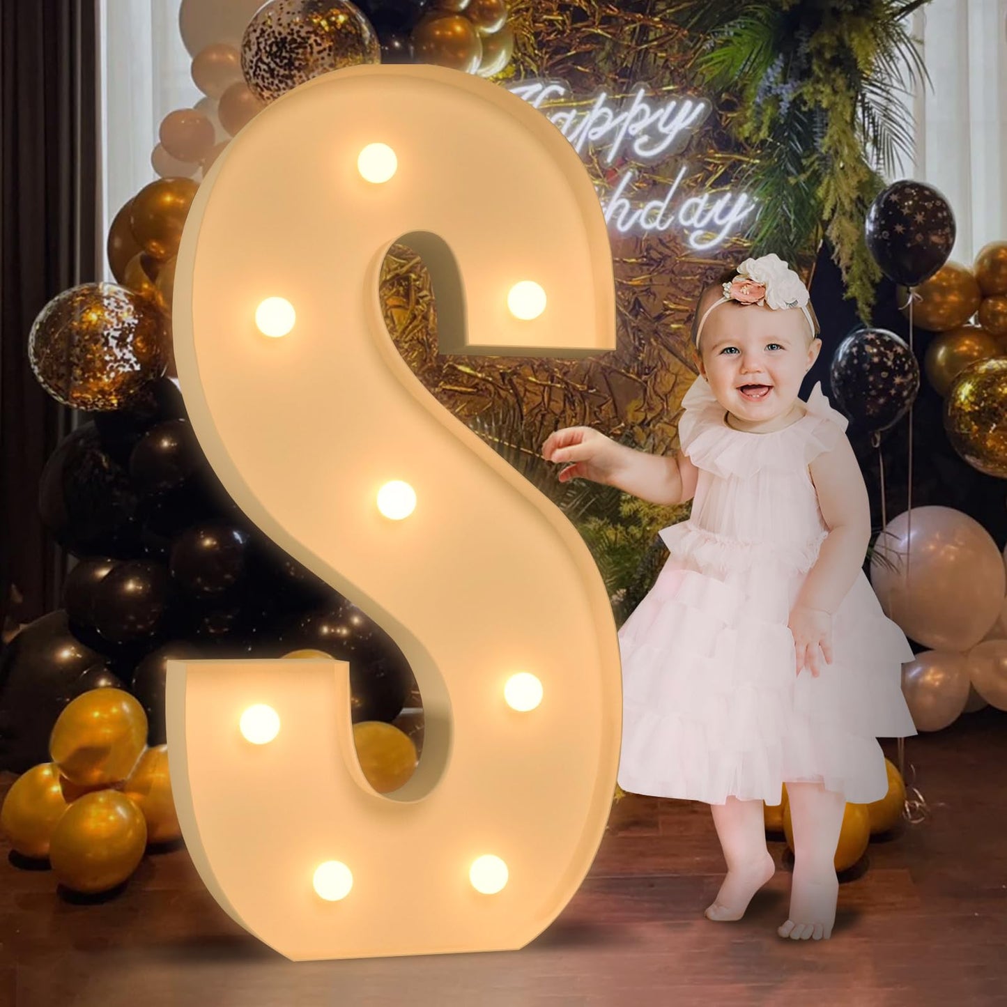 3Ft Marquee Light Up Letters, Large Marquee Letters S For Party Decorations, Big Baby Letters For Baby Shower Birthday Party Dec