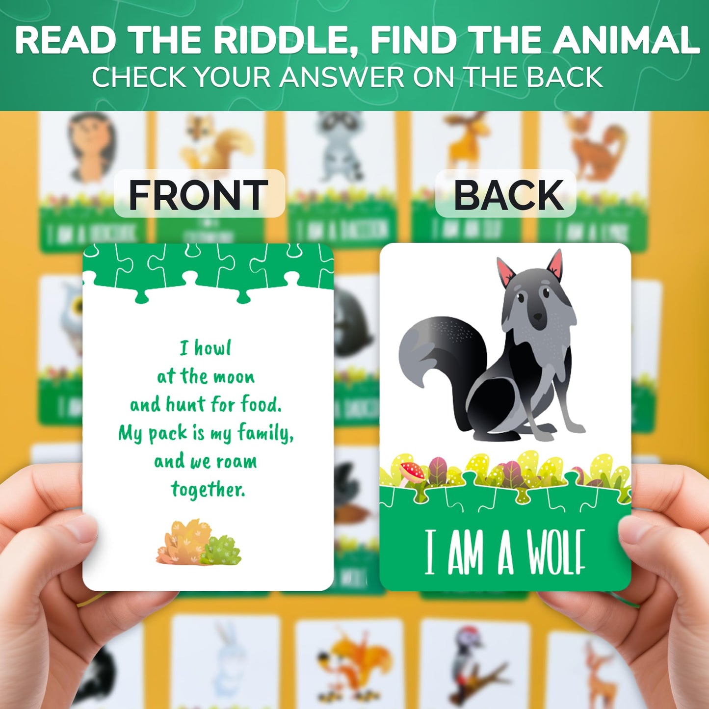 Quokka Search And Find Puzzles For Kids Ages 4-6 - Riddle Kids Puzzles 6-8 Years Old - 70 Unique Pcs | 20 Illustrated Guessing Cards | Engaging Children Themes - Forest Puzzle Gift For Toddlers 3-5