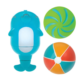 Nuby Dolphin Squirter With Splash Squirter Balls, Bpa Free, 10+M