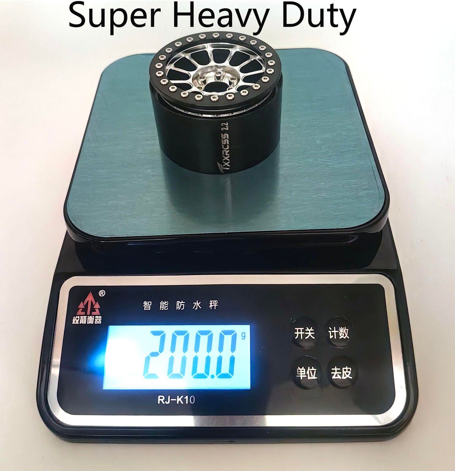 TxXrcss 200g Super Heavy Duty RC 2.2 Beadlock Wheels 1/10 Crawler Upgrade RC Wheel 4pcs Rims Hub for Axial SCX10 Trx4m (Silver B