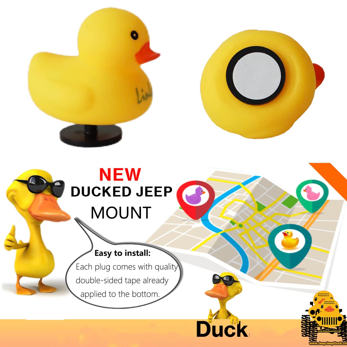 Teyouyi 8Pcs Duck Plug - Rubber Duck Mount,Flock Locker Rubber Duck Holder For Jeep Dash And Fixed Display,Gift For Jeep Lover,B