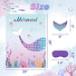 Pin The Tail On The Mermaid Party Game With 24 Pcs Tails For Kids Girls Birthday 21'' X 28'' (Mermaid)