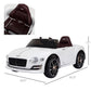 Aosom Licensed Bentley Exp12 Kids Electric Car With Parent Remote Control, 12V Ride On Car With Butterfly Doors, Startup Sound, Suspension, Mp3 Player, Songs, Horn, Lights, White