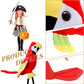 UOIENRT 2Pcs Pirate Hat Hat Skull Print & 10in Stuffed Parrot on Shoulder Pirate Costume Accessories for Halloween, School Play,