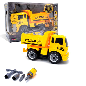 MUKIKIM Construct A Truck - Dump. Take it Apart & Put it Back Together + Friction Powered(2-Toys-in-1!) Awesome Award Winning To
