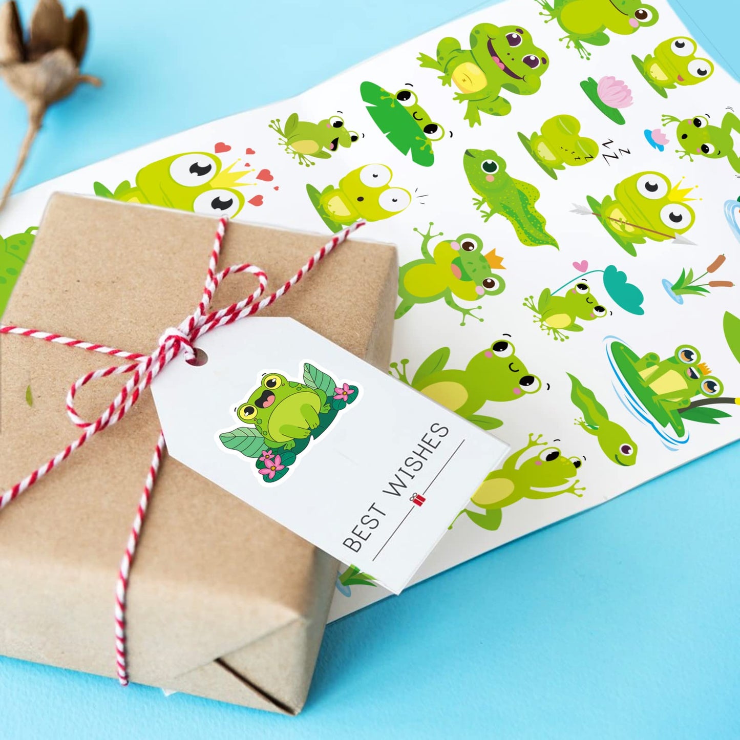Frog Stickers Summer Spring Happy Honey Frog Decal Sticker 760 Counts Party Cute Gifts Goodie Bags Decor School Reward Birthday Party Favors Water Bottle Sticker Laptop Invitation Decor
