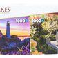 Set Of 2 Keepsakes 1000 Piece Jigsaw Puzzles | Garden/Lighthouse