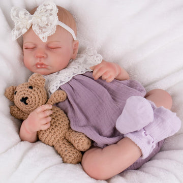 Aori Lifelike Reborn Dolls - 20 Inch Realistic Sleeping Newborn Baby Girl With Poseable Limbs And Feeding Set
