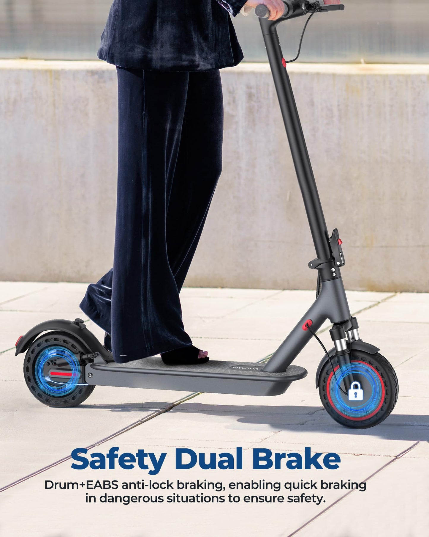 Volpam Electric Scooter, Powerful 350W-500W Motor, 21Miles Long Range, Top Speed 19/21 Mph, 8.5 '' /10 ' 'Solid Tires, Cruise Co