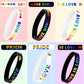 Junebrushs 42Pcs Rainbow Gay Pride Silicone Bracelets Lgbt Support Rubber Wristbands For Pride Day Month Parades Decorations Par